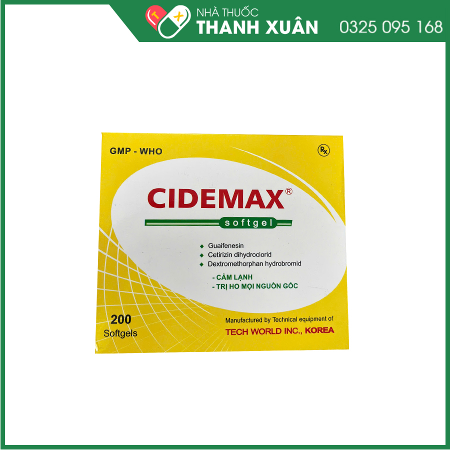 Cidemax thuốc điều trị các triệu chứng như ho có đờm, ho do họng và phế quản bị kích thích khi cảm lạnh thông thường hoặc khi hít phải chất gây kích ứng đường hô hấp